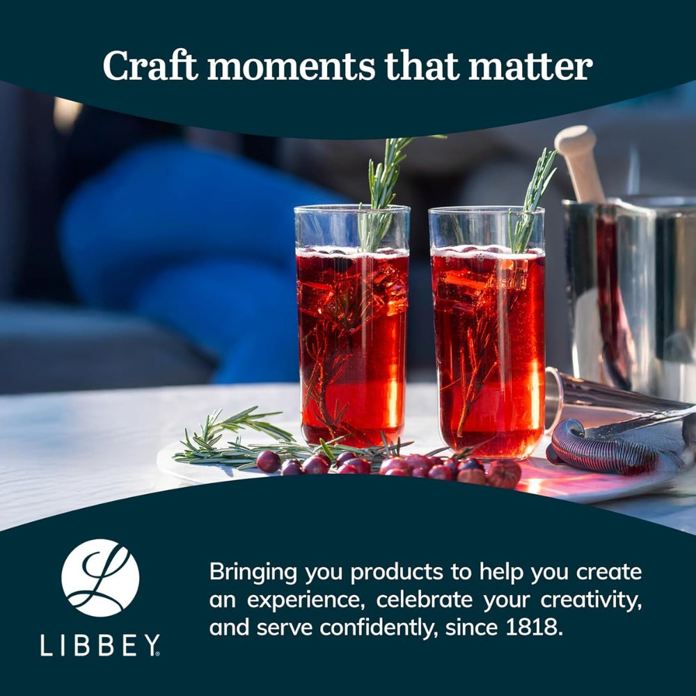 Libbey Polaris Tumbler & Rocks Glass Set of 16, Smoke Hue, Lead-Free Same Day