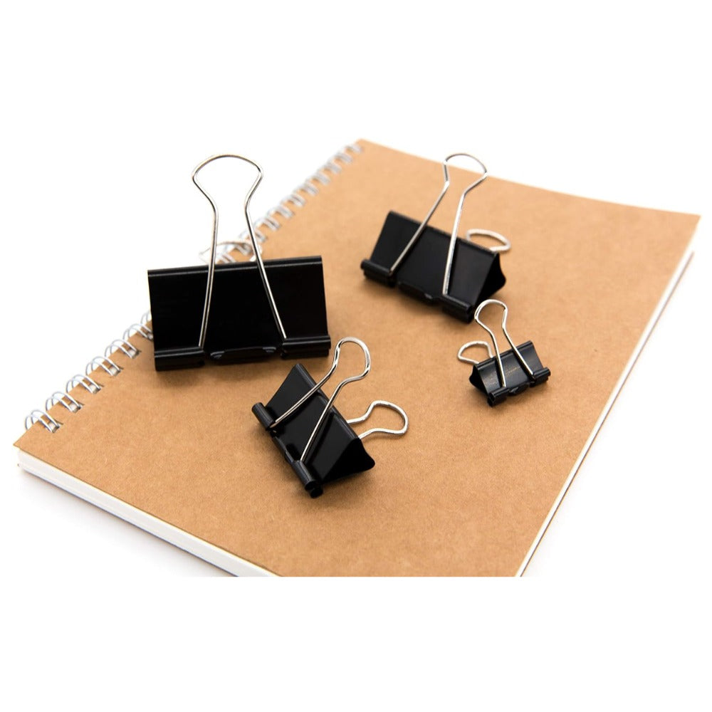 DSTELIN Binder Clips – 100 Count Assorted Sizes, Black, 6 Sizes