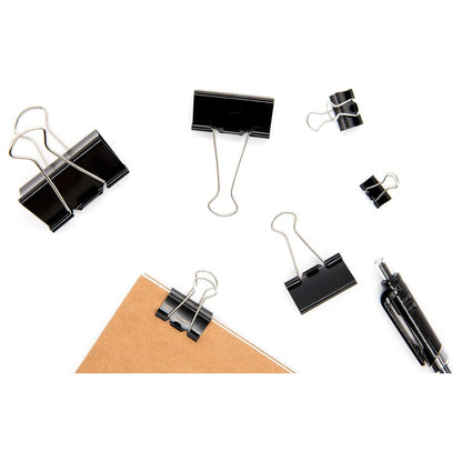DSTELIN Binder Clips – 100 Count Assorted Sizes, Black, 6 Sizes
