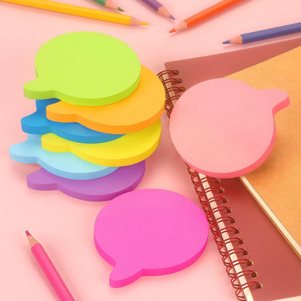 SIMONA Bubble Shape Sticky Notes – 8 Bright Colors, 600 Sheets