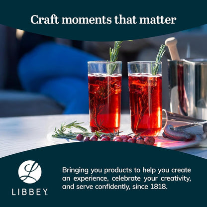 Libbey Polaris Tumbler & Rocks Glass Set of 16, Smoke Hue, Lead-Free Same Day
